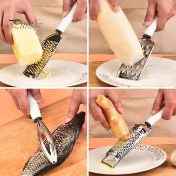 Многофункциональная терка для сыра, лезвие из нержавеющей стали, эргономичная ручка, измельчитель картофеля, фруктов, овощей, лимонной цедры, инструмент для очистки рыбы, кухонный инструмент C