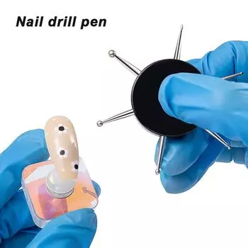 Многофункциональная точечная дрель-ручка для нейл-арта Ручка с волнообразной точкой Ручка для самостоятельного нейл-арта Вращающаяся точечная ручка-бусина Различные модели Игольчатые инструменты для нейл-арта оранжевый