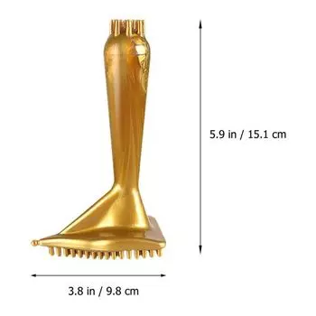 Многофункциональная треугольная ручная массажная щетка для тела для спины, ног и рук, золотистого цвета, портативная для путешествий и домашнего использования золотой