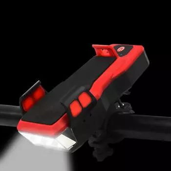 Многофункциональная велосипедная фара с высоким децибелом, звуковая лампа, USB-зарядка, велосипедное оборудование с кронштейном для мобильного телефона, лампа для езды