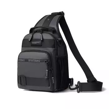 Многофункциональная водонепроницаемая сумка кроссбоди большой вместимости, мужская легкая нагрудная сумка, плечевая сумка из Оксфорда, маленький уличный рюкзак темно-серого
