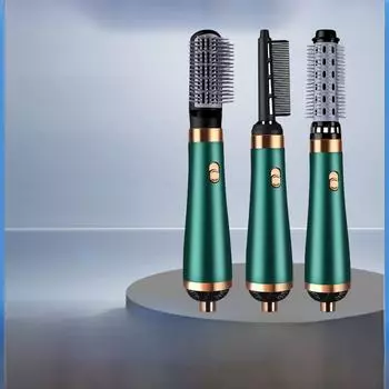 Многофункциональная воздушная щетка: Щипцы для завивки, фен и расческа для выпрямления волос Foreign Trade Export European Regulations серебряный
