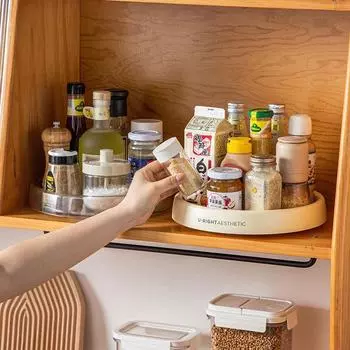 «Многофункциональная вращающаяся кухонная полка для хранения соевого соуса и приправ»