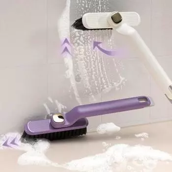 Многофункциональная вращающаяся на 360 градусов щетка для чистки щелей с эргономичной ручкой, щетка с жесткой щетиной, кухонный инструмент для чистки белый