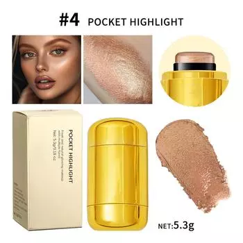 Многофункциональная вращающаяся палочка для хайлайтера Pearl Light Fine Flash Powder Blusher Highlight Beauty Stick One Size