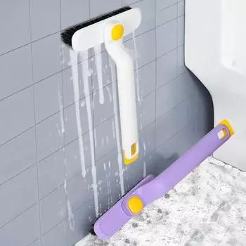 Многофункциональная вращающаяся щетка для чистки щелей с жесткой щетиной, эргономичный дизайн, бытовое использование, щетка для ванной комнаты, инструмент 1pc фиолетовый