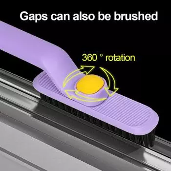 Многофункциональная вращающаяся щетка для чистки щелей с жесткой щетиной, эргономичный дизайн, бытовое использование, щетка для ванной комнаты, инструмент 1pc фиолетовый