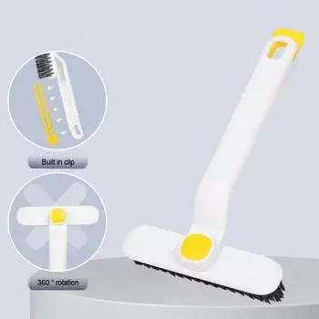 Многофункциональная вращающаяся щетка для чистки щелей с жесткой щетиной, эргономичный дизайн, бытовое использование, щетка для ванной комнаты, инструмент 1pc белый