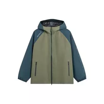 Многофункциональная защитная ветровка Li Ning CF Su Wan Long Jia Series, теплая куртка для кемпинга на открытом воздухе с цветными блоками, с капюшоном и застежкой-молнией AFDT821-2 S