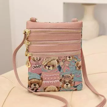 Многофункциональная женская сумка, сумка для мобильного телефона, кошелек, модная женская сумка, сумка через плечо с ремнем через плечо розовый