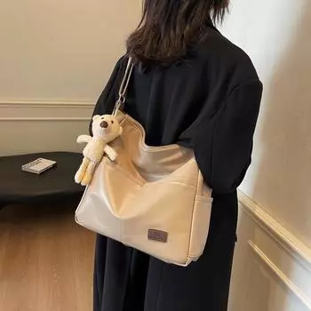 Многофункциональная женская сумка-тоут, большая вместимость, сумка через плечо из мягкой кожи чёрный