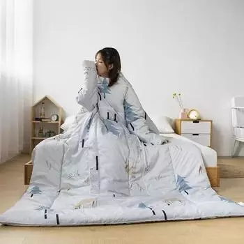 Многофункциональное бархатное одеяло Paresseux paissi Par с кристаллами, теплое детское студенческое шлифовальное одеяло Avec Manches Core, одеяло 150x200cm бежевый