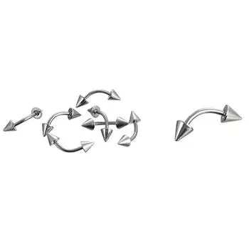 Многофункциональное кольцо для губ, титановые стальные хрящи, серьги для ногтей, пирсинг, ювелирные изделия 60 Pcs/Set серебряный