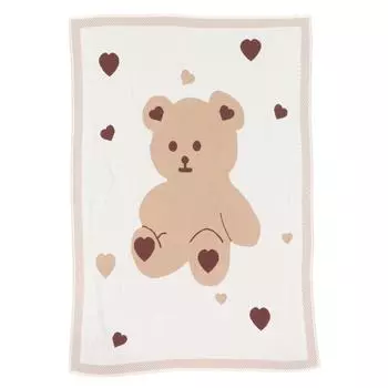 Многофункциональное милое детское одеяло с рисунком из мультфильма, вязаное хлопковое, портативное, мягкое, большое