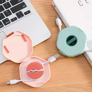 Многофункциональное портативное зарядное устройство, ящик для хранения, может вращаться с помощью подставки для мобильного телефона, водонепроницаемого устройства для намотки кабеля передачи данных зелёный