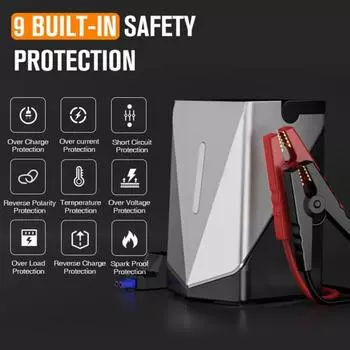 Многофункциональное пусковое устройство с воздушным насосом, 3 режима, регулируемый, 150 фунтов на кв. дюйм, быстродействующий портативный насос A