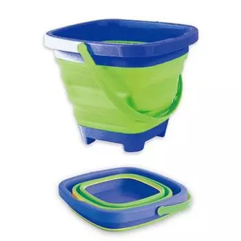 Многофункциональное складное пляжное ведро для песка, игрушка для детей, пластиковое ведро для песка, расширяемое ведро для песка зелёный