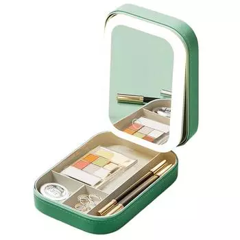 Многофункциональное светодиодное косметическое зеркало, косметичка, коробка для хранения ювелирных изделий и косметики белый