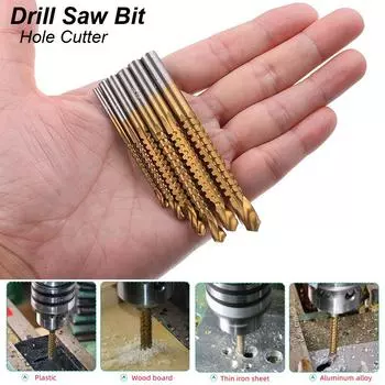 Многофункциональное титановое кобальтовое сверло со спиральным винтом, метрический композитный метчик, поворотный открыватель отверстий, резка, сверление, полировка