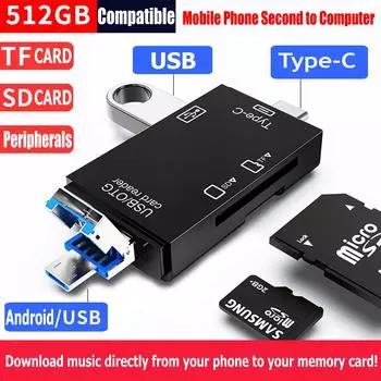 Многофункциональное устройство чтения карт USB 3.0 Type-C с OTG 2.0 для телефона и компьютера Android, поддержка дисков SD/TF/U