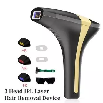 Многофункциональное устройство для лазерной эпиляции IPL 3 в 1, средство для удаления следов от прыщей, ледяное охлаждение, безболезненный эпилятор, омоложение кожи, унисекс, инструмент для удаления волос EU розовый