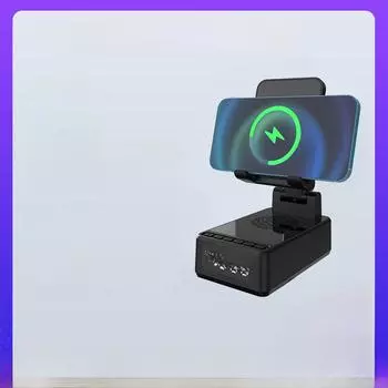 Многофункциональное вертикальное складное беспроводное зарядное устройство 3 в 1 с динамиком и держателем для телефона Apple с функцией быстрой зарядки мощностью 15 Вт.