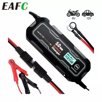 Многофункциональное зарядное устройство для автомобильного аккумулятора 5000 мА 6 В/12 В, полностью автоматическое интеллектуальное зарядное устройство для автомобильного мотоцикла