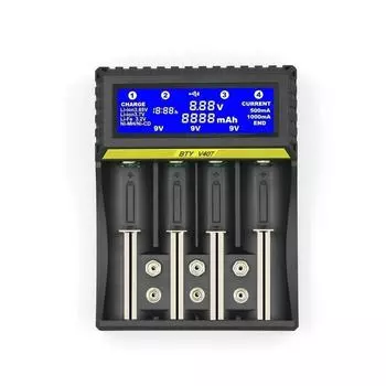 Многофункциональное зарядное устройство Литий-ионный аккумулятор 18650 Никель-металлогидридный никель-кадмиевый AA AAA Зарядное устройство 9 В Интеллектуальное зарядное устройство с ЖК-дисплеем чёрный