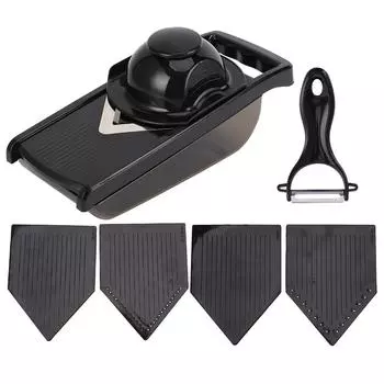 Многофункциональность 5?в?1 измельчитель овощей, картофеля, моркови, терка, кухонный аксессуар, черный