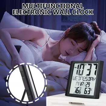 Многофункциональные электронные часы с дисплеем для подсчета температуры и влажности