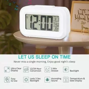 Многофункциональные электронные настольные часы с подсветкой Светодиодный цифровой будильник с подсветкой Повтор сигнала Дата Время Календарь Настольный розовый