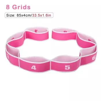 Многофункциональные эспандеры для йоги, пилатеса, петли для фитнеса, тянущийся ремень, эластичные ленты для латинских танцев 8 Grids Pink White