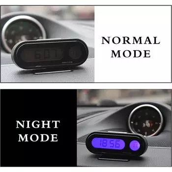 Многофункциональные автомобильные часы с температурным монитором - цифровой дисплей с дневным и ночным режимами - датчик времени и температуры на приборной панели автомобиля A синий
