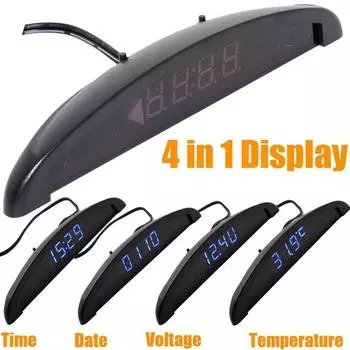 Многофункциональные аксессуары для салона автомобиля, дисплей, часы, термометр, вольтметр, 12 В