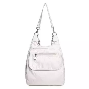 Многофункциональные белые рюкзаки, модный мытый мягкий рюкзак из искусственной кожи с защитой от воров, школьная сумка большой вместимости для девочек-подростков белый