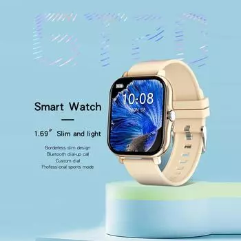 Многофункциональные Bluetooth Talk повседневные умные часы для женщин и мужчин 1,7-дюймовый сенсорный экран металлический корпус напоминание о вызове мониторинг сна One Size золотой