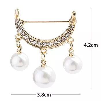 Многофункциональные броши Pearl Moon Buckle Pin Wasit Tighting Pins Scarf Sweater Brooches Accessories