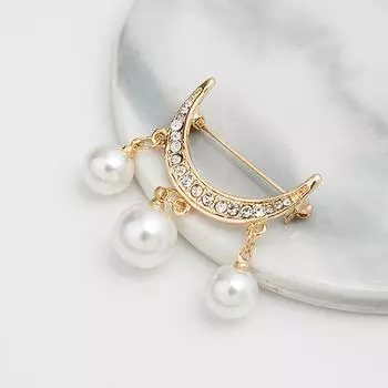 Многофункциональные броши Pearl Moon Buckle Pin Wasit Tighting Pins Scarf Sweater Brooches Accessories 1PC