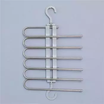 Многофункциональные брюки Стойка Складные Волшебные брюки Клип Бытовой гардероб выдвижной многослойной вешалки удобно использовать белый