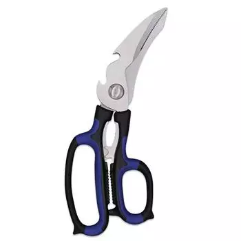 Многофункциональные бытовые лезвия из нержавеющей стали, ручка PP + TPR, морепродукты, овощи, куриные кости, кухонные ножницы, многоцелевой инструмент синий