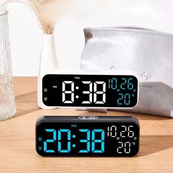 Многофункциональные цифровые светодиодные часы, отображение даты, температуры, настольные часы для спальни 1