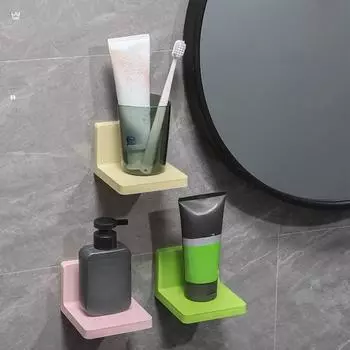 Многофункциональные держатели для хранения вещей, настенное хранение из акрила Autohesion, бесплатные держатели для пробивания отверстий для ванной комнаты, гостиной, кухни, школы, общежития зелёный