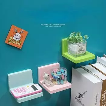 Многофункциональные держатели для хранения вещей, настенное хранение из акрила Autohesion, бесплатные держатели для пробивания отверстий для ванной комнаты, гостиной, кухни, школы, общежития зелёный