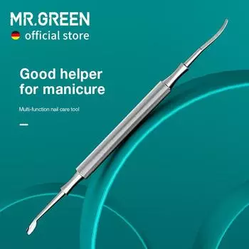 Многофункциональные инструменты для ухода за ногтями MR.GREEN, толкатель кутикулы, очиститель ногтей, двухсторонний триммер для кутикулы