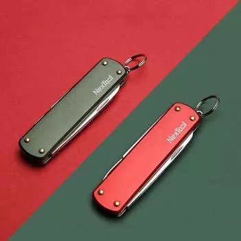 Многофункциональные инструменты NEXTOOL 4-в-1, складной нож, ножницы, отвертка, пилочка для ногтей, уличный зелёный