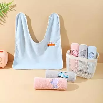 Многофункциональные кавайные нагрудники для малышей с милыми мультяшными животными, детское полотенце со слюной, зубная щетка, водостойкое полотенце для мытья лица, детская ванночка