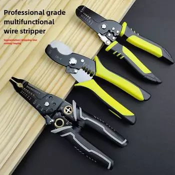 Многофункциональные клещи для зачистки и резки проводов электрика с кабельными ножницами и возможностью сгибания оптоволоконного провода