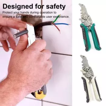 Многофункциональные клещи для зачистки проводов, прочные клещи для зачистки проводов из сплава, щипцы для обжима, эргономичная ручка, портативные клещи для резки кабеля электриков зелёный