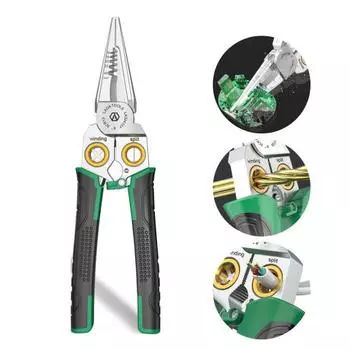 Многофункциональные клещи для зачистки проводов с нескользящей ручкой и встроенной пружиной. Компактный портативный профессиональный инструмент для зачистки проводов.