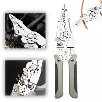 Многофункциональные клещи для зачистки проводов, щипцы для резки кабеля с нескользящей ручкой, высокопрочные, острые, с удобной ручкой, плоскогубцы для зачистки проводов 1pc